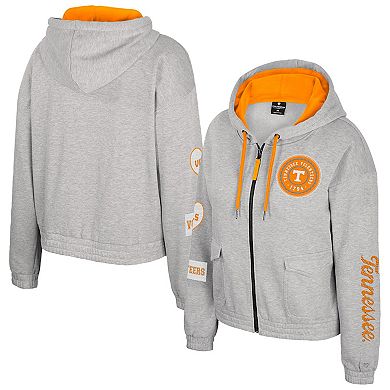 Women's Colosseum Gray Tennessee Volunteers Alfie Full-Zip Hoodie Jacket