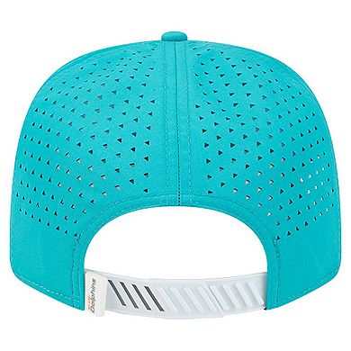 Men's New Era White/Aqua Miami Dolphins Established Patch 9SEVENTY Adjustable Hat