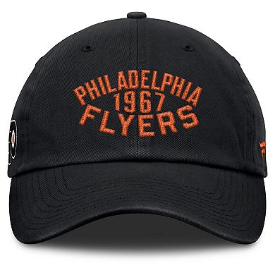 Men's Fanatics Black Philadelphia Flyers Fundamentals Archer Adjustable Hat