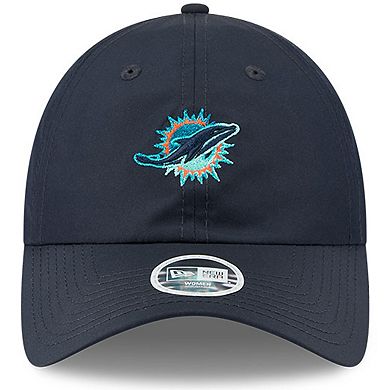 Women's New Era Pitch Blue Miami Dolphins 2025 Rivalries Collection Pony Tail Adjustable Hat