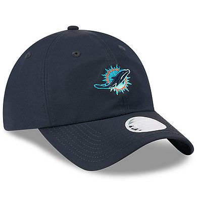 Women's New Era Pitch Blue Miami Dolphins 2025 Rivalries Collection Pony Tail Adjustable Hat