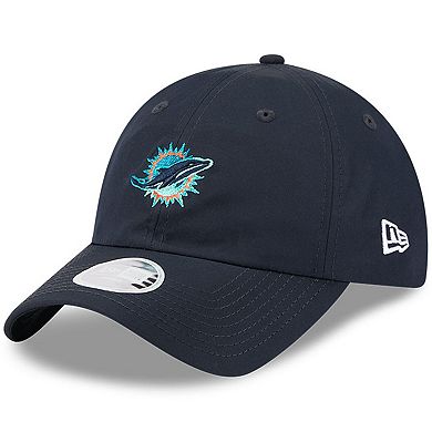 Women's New Era Pitch Blue Miami Dolphins 2025 Rivalries Collection Pony Tail Adjustable Hat