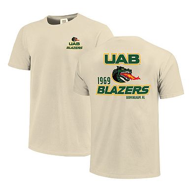 Men's Cream UAB Blazers Comfort Colors Mascot Overlay T-Shirt