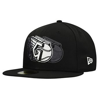Men's New Era Black Cleveland Guardians Tri-Hit 59FIFTY Fitted Hat