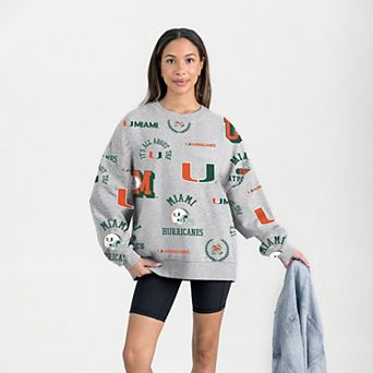 Women's Gameday Couture Gray Miami Hurricanes Always on Repeat Fleece Sweatshirt
