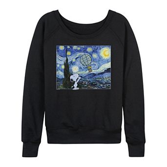 Women's Peanuts Starry Night French Terry Long Sleeve Tee