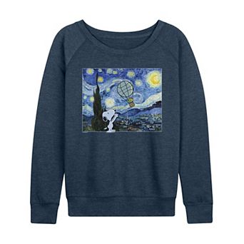 Women's Peanuts Starry Night French Terry Long Sleeve Tee