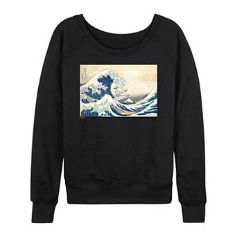 Women's Peanuts The Great Wave Off Kanagawa French Terry Long Sleeve Tee