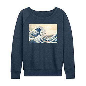 Women's Peanuts The Great Wave Off Kanagawa French Terry Long Sleeve Tee