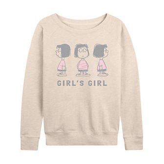 Women's Peanuts Marcie Girl's Girl French Terry Long Sleeve Tee