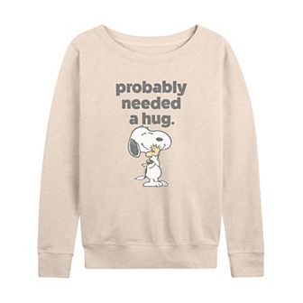 Women's Peanuts Snoopy & Woodstock French Terry Long Sleeve Tee