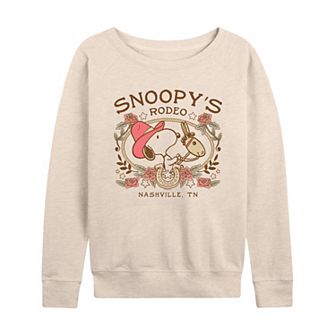 Women's Peanuts Snoopy's Rodeo French Terry Long Sleeve Tee