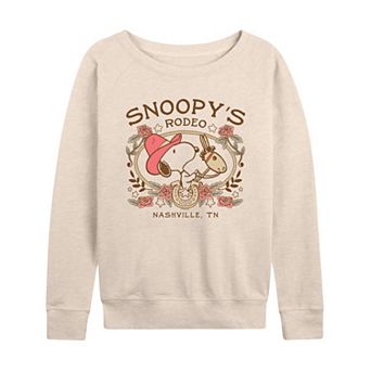 Women's Peanuts Snoopy's Rodeo French Terry Long Sleeve Tee