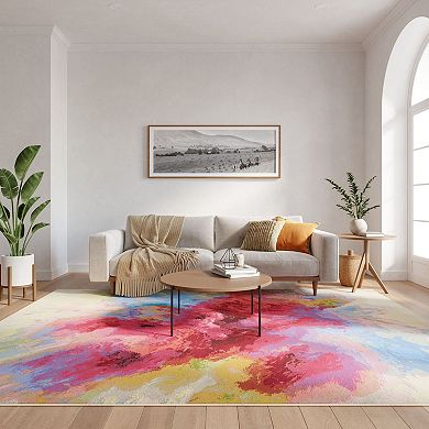 Nourison Color Splash Abstract Indoor/Outdoor Flatweave Rug