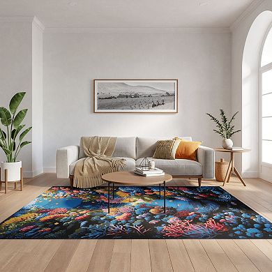 Nourison Color Splash Ocean Indoor/Outdoor Flatweave Rug