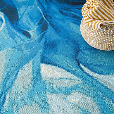 Nourison Color Splash Contemporary Indoor/Outdoor Flatweave Rug