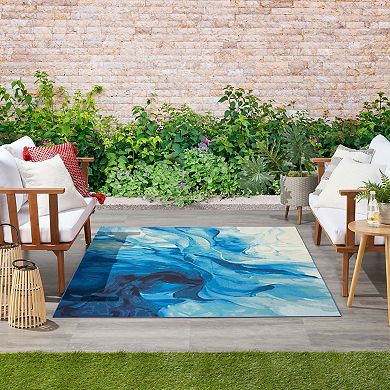 Nourison Color Splash Contemporary Indoor/Outdoor Flatweave Rug