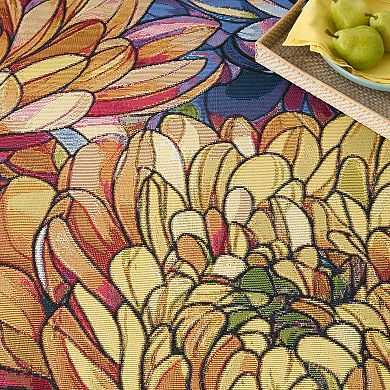 Nourison Color Splash Floral Mosaic Indoor/Outdoor Flatweave Rug