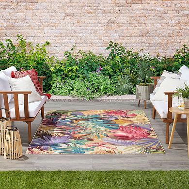 Nourison Color Splash Tropical Indoor/Outdoor Flatweave Rug