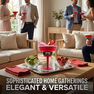 15 Oz Red Margarita Cup with Stem, Durable, Unbreakable, Fit for Cocktails & Mocktails & Parties