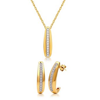 Diamond Essentials 1/4 Carat T.W. Lab Grown Diamond Pendant Necklace & Earring Set