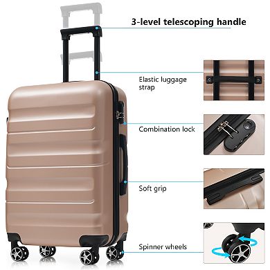 Merax 6-Piece ABS Hardshell Luggage Set - Lightweight & Durable Suitcases with Dual Spinner Wheels