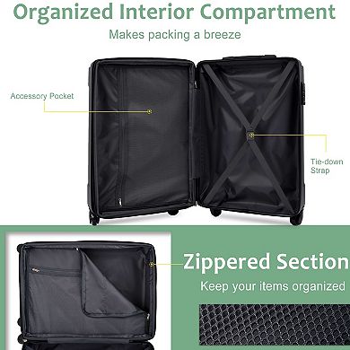 Merax 20 Inch Hardshell Carry-On Luggage, Lightweight Durable ABS Suitcase with Spinner Wheels