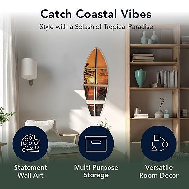 American Art Décor Hawaiian Sunset Surfboard Wall Shelf