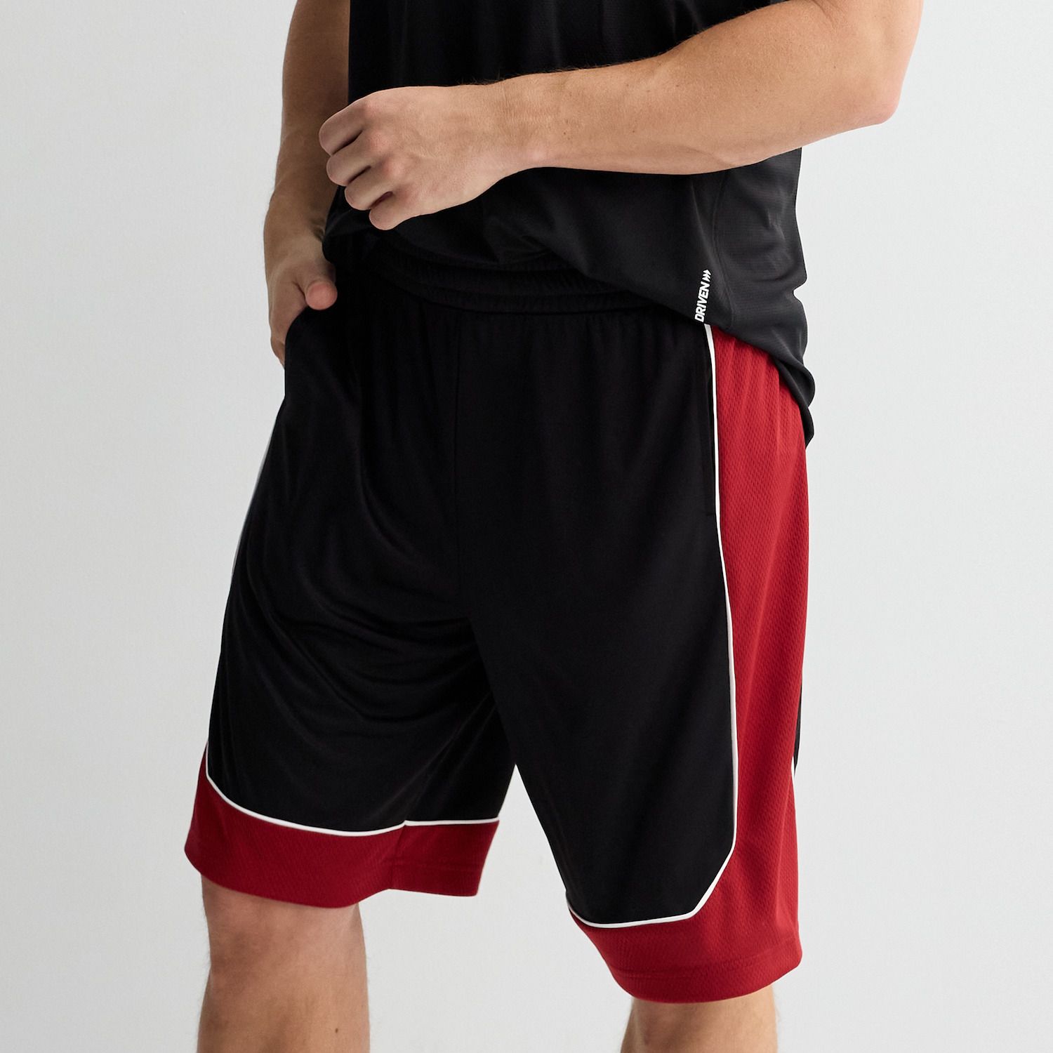 Мужские шорты Tek Gear Mesh Basketball, цвет: Чёрный красный белый