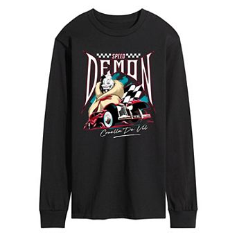Men's Disney's Cruella De Vil Speed Demon Long Sleeve Graphic Tee