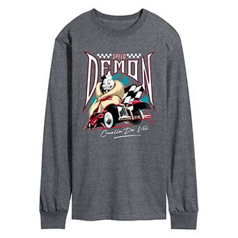 Men's Disney's Cruella De Vil Speed Demon Long Sleeve Graphic Tee