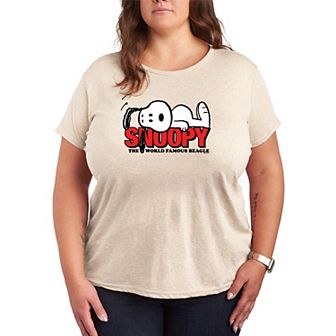 Plus Size Peanuts Snoopy The World Famous Beagle Graphic Tee