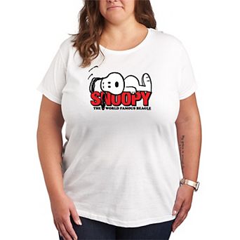Plus Size Peanuts Snoopy The World Famous Beagle Graphic Tee