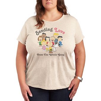 Plus Size Peanuts Sending Love From The Whole Gang Graphic Tee