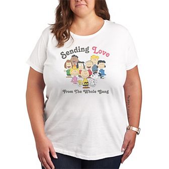Plus Size Peanuts Sending Love From The Whole Gang Graphic Tee