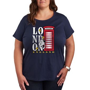 Plus Size Peanuts London England Graphic Tee