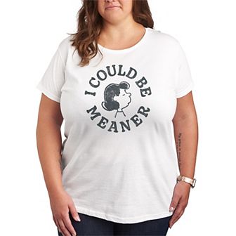 Plus Size Peanuts Lucy I Could Be Meaner Graphic Tee