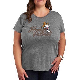 Plus Size Peanuts Howdy, Partner Snoopy Graphic Tee