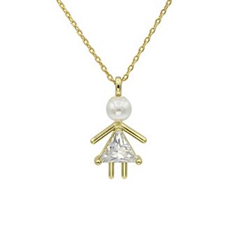 City Luxe Gold-Tone Crystal Birthstone Baby Girl Pendant Necklace