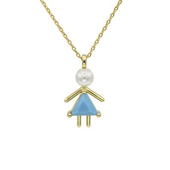 City Luxe Gold-Tone Crystal Birthstone Baby Girl Pendant Necklace