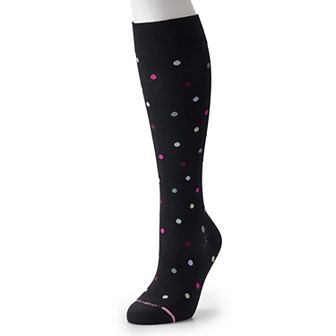 Women's Dr. Motion Wide Calf Dancing Dot Knee-High Socks