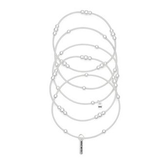 Nine West 5 pc Silver Tone Stretch Bracelet Set