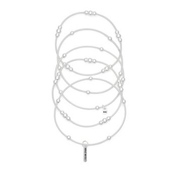 Nine West 5 pc Silver Tone Stretch Bracelet Set