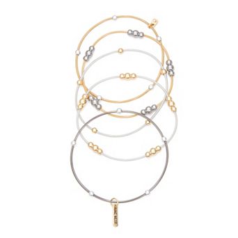 Nine West 5 pc Tri-Tone Stretch Bracelet Set