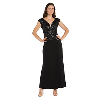 Women's R&M Richards V-Neck Sequin Top Dress
