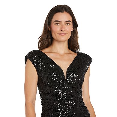 Women's R&M Richards Sequin Top With Mock Skirt Jumpsuit