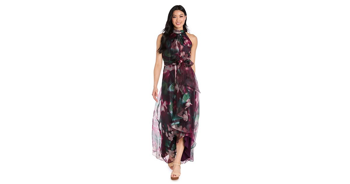 midi a line dresses for women Rihoas Cowl Neck Long Puff Sleeve Solid Satin Fitted Waist Dress, Blue / XS Dream Dress for $150 evening mini dress Size (Mother):2XL 7.48 Waist