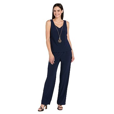 Women's R&M Richards 3-Pc. Pantsuit Soutache Floral Pattern Set
