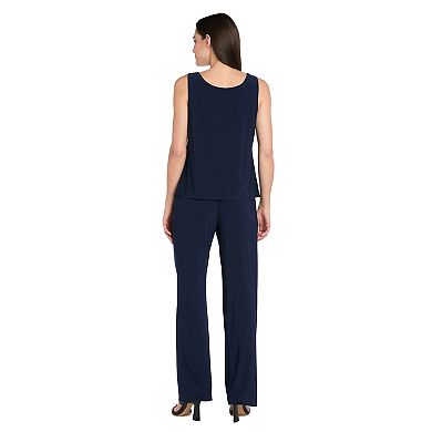 Women's R&M Richards 3-Pc. Pantsuit Soutache Floral Pattern Set