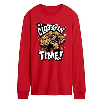 Men's Marvel The Fantastic Four: First Steps The Thing It's Clobberin' Time Long Sleeve Graphic Tee